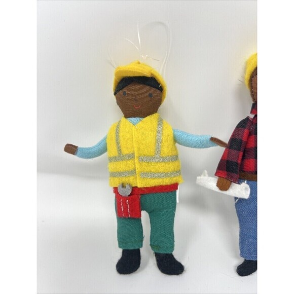 Felt Plush Christmas Ornaments 6-7" Dressed plush Felt 3 Unique Ornaments Career - Picture 2 of 6